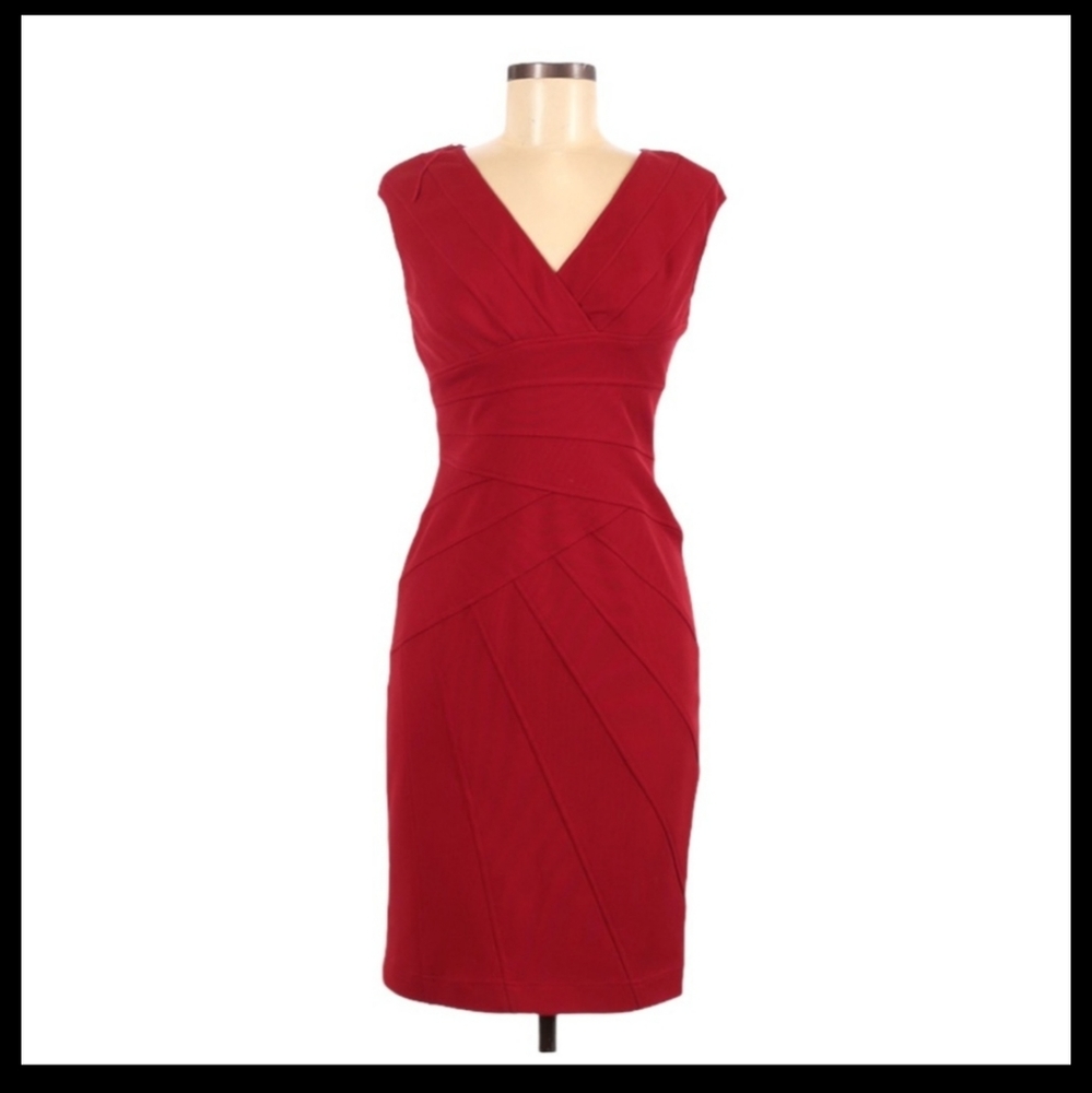 Adrianna Papell Red Bodycon Bondage Dress